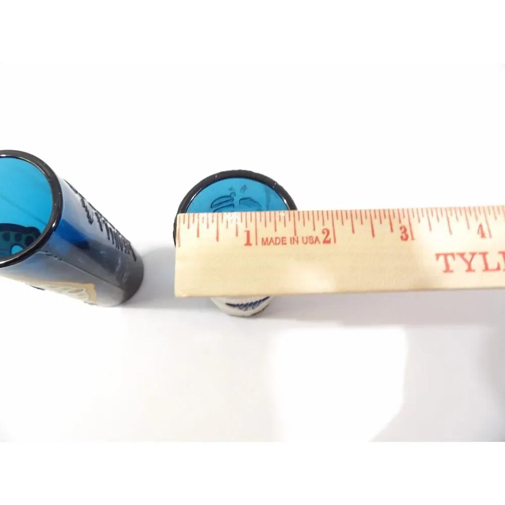 Reposado Tequila Corralejo cobalt blue shot glass set, 2 pcs, tall shooter glass
